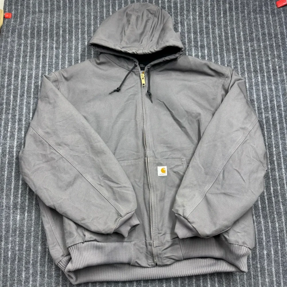 Carhartt J140GVL Active Jacket 3XL Gravel Gray Excellent Quilted Flannel USA